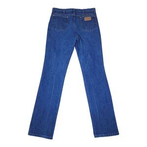 Wrangler Mens Blue Denim Jeans Size 34x36 Straight Leg Cowboy Western
